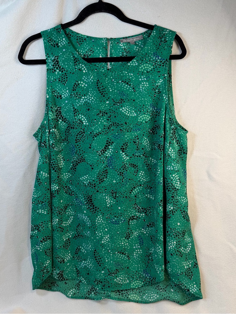 Daniel Rainn Emerald Green Printed Sleeveless Shell